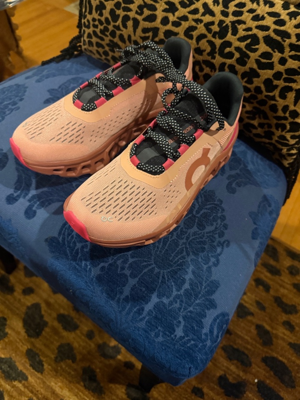 On Running Women's Sneakers in Peach with Pink Accents